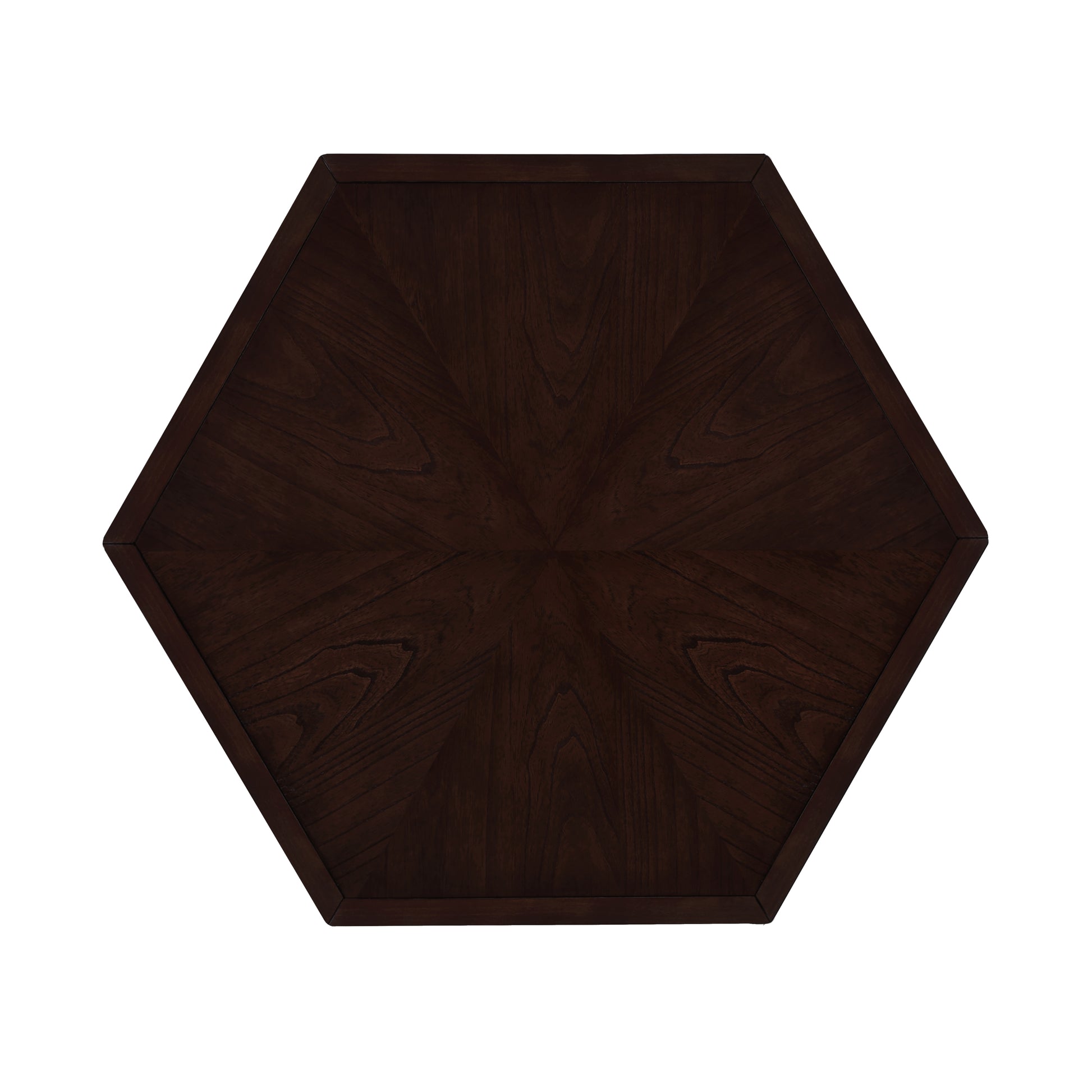 2 Tier Retro Hexagon Living Room Solid Wood Coffee Table With Shelf & Drawer, 36'' Mid Century Center Coffee Table For Living Room, Office. Light Espresso Light Espresso Pine