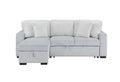 Ford Light Grey White Reversible Pull Out Sofa Bed Light Gray Fabric 3 Seat