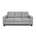 Viviana Three Seater Sofa With Wood Legs Grey Fabric