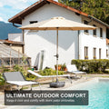 9Ft Patio Umbrella, Outdoor Table Umbrella With Push Button Tilt And Crank, Uv Protection Waterproof Market Sun Umbrella With 8 Sturdy Ribs For Garden, Deck, Backyard, Pool Beige Beige Round Uv Resistant Umbrellas Aluminium
