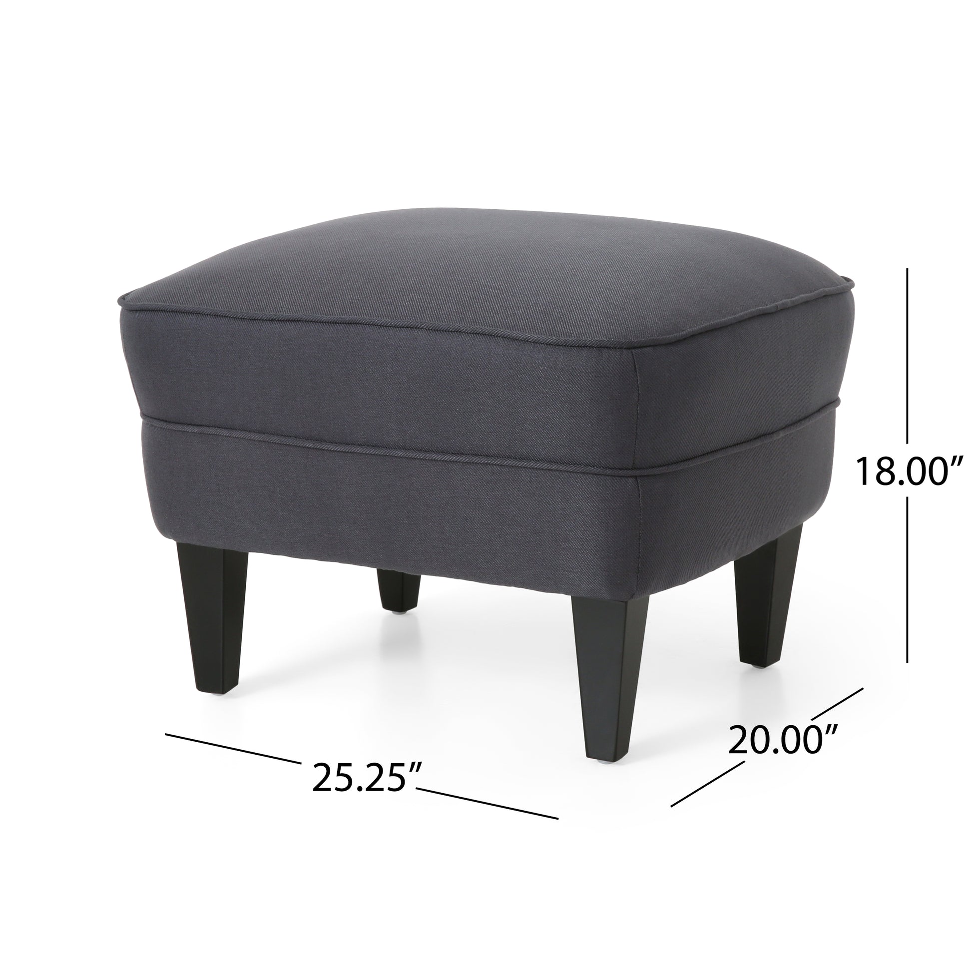 Club Chair Ottoman Grey Fabric