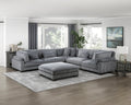 1Pc Modern Living Room Furniture Modular Armless Chair Plush Gray Corduroy Fabric Upholstery Plywood Frame, Matching Pillow Gray Wood Primary Living Space Modern Plywood 1 Seat