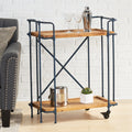 Eden Plummers Pipe Bar Cart Antique Black Wood Metal