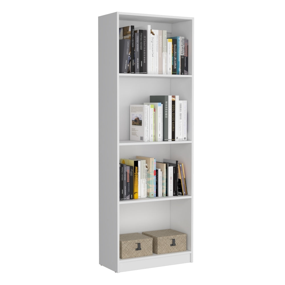 Dupree 2 Piece Home Bookcase Set, 49" Wide With 9 Shelvesliving Room White Freestanding 5 Or More Shelves Matte White Modern Particle Board