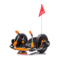 12V Kids Ride On Electric Toy,2Wd,16'' Exaggerated Wheel,Dual Handle Control For 360 Degree Flexible Steering And Rotation,Solid Metal Frame,Provide A Speed Of 4.66 Mph For Kids Aged 6 . Orange 50 99 Lbs Polypropylene