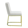 White And Gold Side Chair With Metal Base Set Of 2 Solid White Gold Dining Room Contemporary Side Chair Solid Back Set Of 2 Fabric Metal