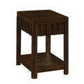 25'' Rectangular Farmhouse End Table With Storage Shelf, Sofa Side Table With Solid Wood Legs For Living Room, Bedroom, Office, Espresso Espresso Pine