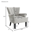 Modern Accent Living Room Chairs,Polyester Armchair Club Chair With Channel Back, Accent Chair For Living Room, Bedroom Reading Room, Soft Fabric, Wooden Leg, Light Grey Grey Primary Living Space Modern Foam Plywood