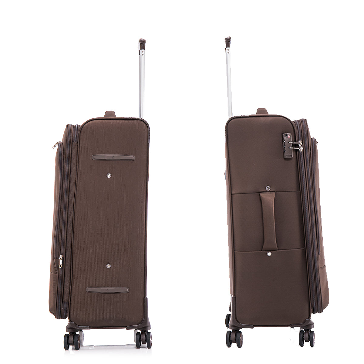 Four Piece Fabric Luggage Set, Expandable Suitcase For Travel, School And Business Trip 20 24 28 32In Coffee Fabric