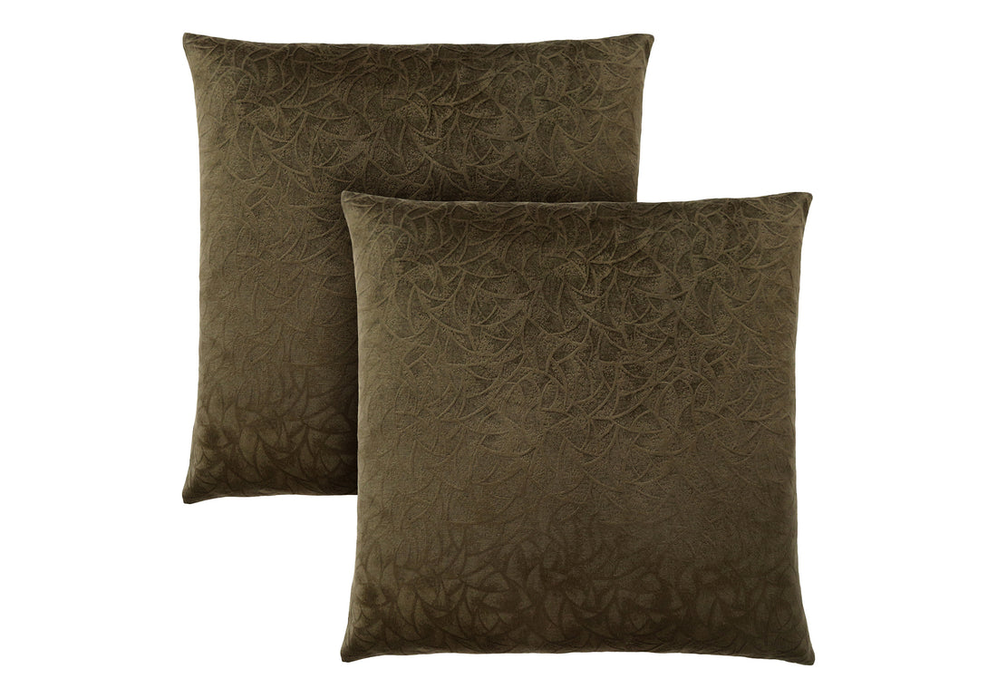 Pillows, Set Of 2, 18 X 18 Square, Insert Included, Decorative Throw, Accent, Sofa, Couch, Bedroom, Green Hypoallergenic Polyester, Modern Green Polyester Polyester