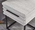 Celestial Contemporary Storage End Table, White White Wood Metal