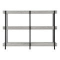 Accent Table, Console, Entryway, Narrow, Sofa, Living Room, Bedroom, Grey Laminate, Black Metal, Contemporary, Modern Grey Particle Board