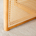 Table And Chair Set, Ancient Style Solid Wood Dining Table, Imitation Rattan Table Legs, Beautiful Simple Solid Wood Dining Chair, Perfect For Dinner, Meetings, Home And Office Decoration Wood Rubber Wood