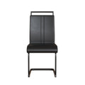 Modern Dining Chairs,Pu Faux Leather High Back Upholstered Side Chair With C Shaped Tube. Black Metal Legs For Dining Room Kitchen Vanity Patio Club Guest Office Chair Set Of 4 Black Pu Black Foam Pu