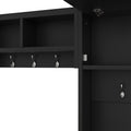 4 In 1 Detachable Hall Tree With Storage And 7 Hooks, Multiple Functions Hallway Coat Rack With Storage Drawers And Cabinet, Black Shoe Bench For Entryway Hallway Black Particle Board Mdf