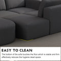 104.32*66.92 Modular Sectional Sofa Sleeper Couch, Sectional Sofa With Chaise And Ottoman, Convertible U Shaped Modular Sofa Set. Compressed Sponge, Dark Grey. Combo A 2B 2D Dark Grey Primary Living Space Soft Minimalist,Modern Foam Spring 5 Seat