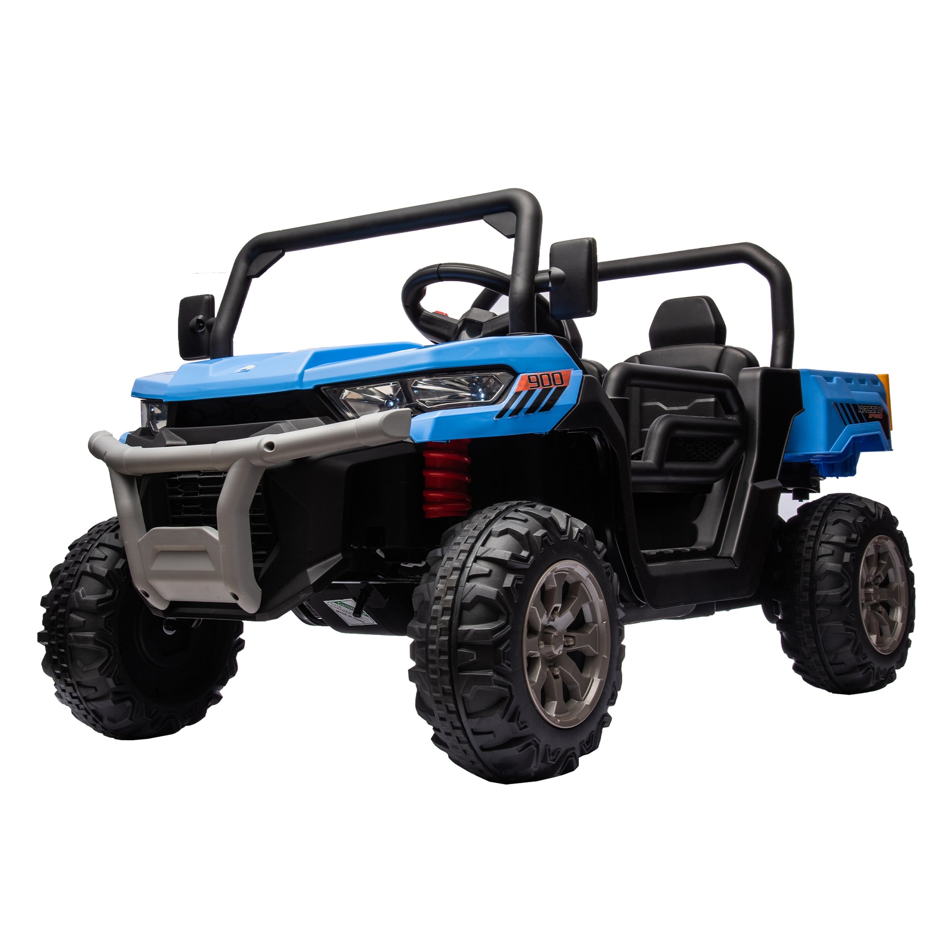 24V Ride On Truck 2 Seater Ride On Utv With 2X200W Motor Ride On Dump Truck With Dump Bed Shovel Ride On Car With Remote Control Electric Vehicle With Non Slip Tyre For Boys Girls Blue Plastic