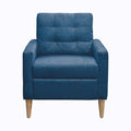 Tufted Back Accent Chair Blue Upholstered