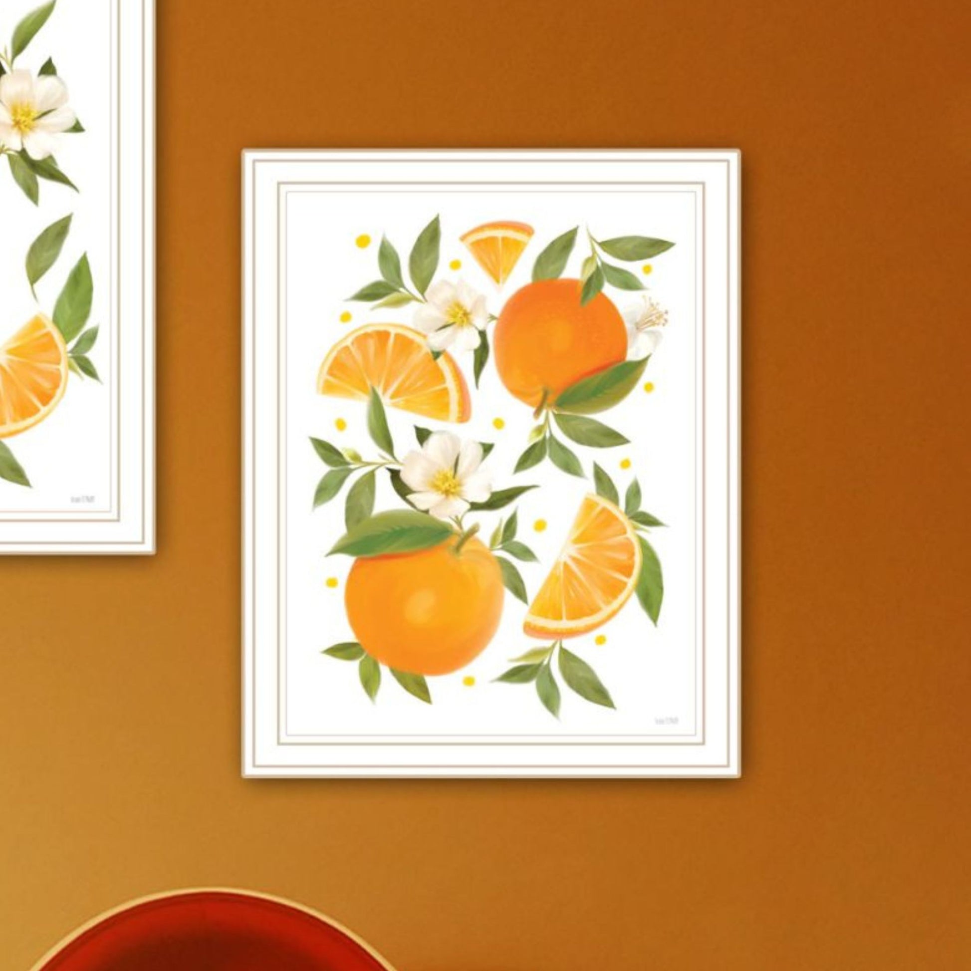 "Sunshine On My Mind Oranges" Framed Wall Art For Living Room, Wall Art Print For Home Decor, Bedroom Wall Art By House Fenway Multicolor Wood Paper