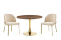 Tulip Dining Table ,Round, 80Cm Nature Wood, Dia 80, Golden Leground Table For 2 People 3 People ,1Pc Per Ctn Natural Wood Wash Mdf
