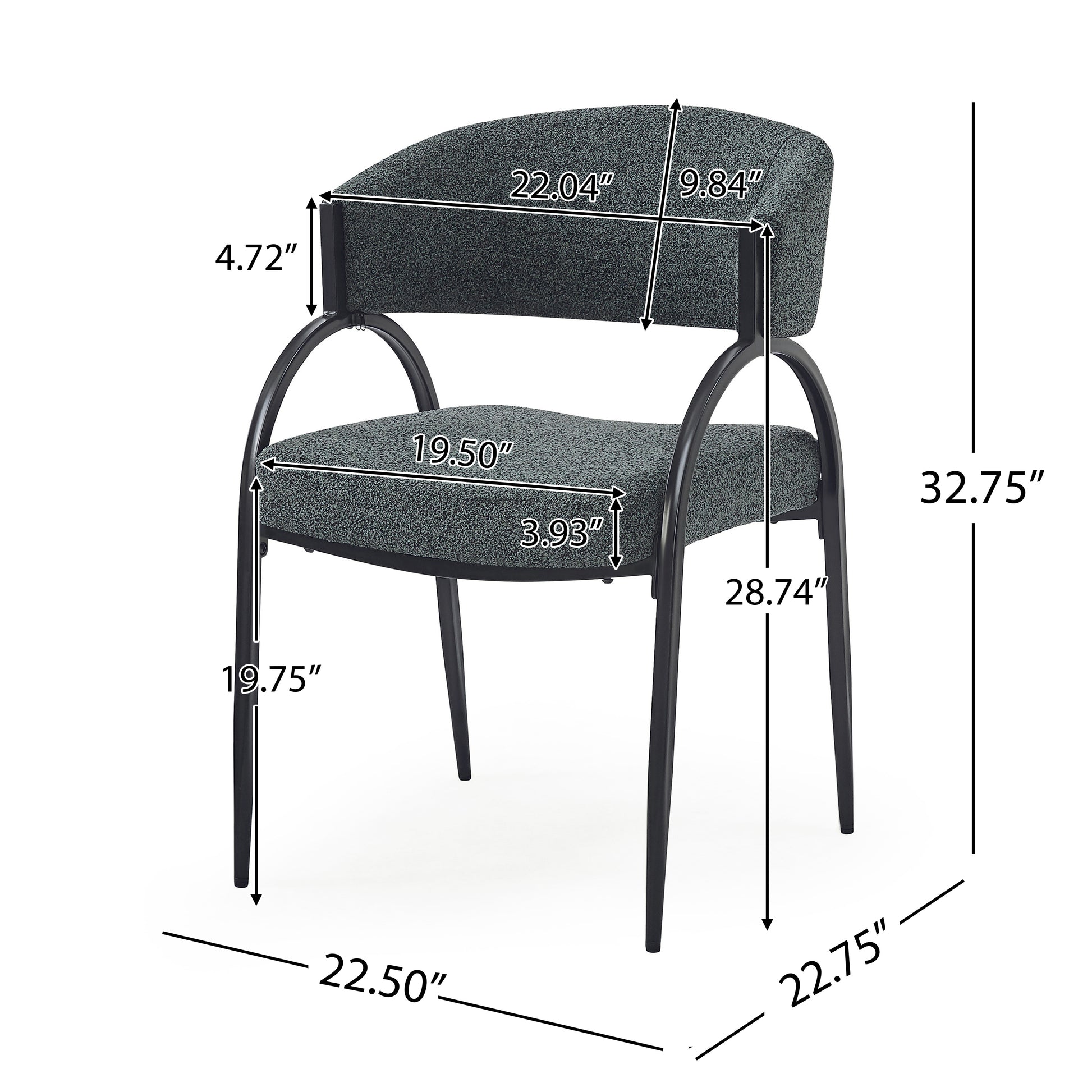 Upholstered Dining Chairs With Metal Legs Set Of 2 ,Dark Green Black Dark Green Black Fabric Metal