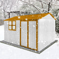 Metal Garden Sheds 10Ftx8Ft Outdoor White Yellow With Window White Metal