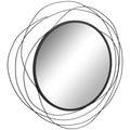 Homcom Metal Wall Art Modern Mirror Decor Home Hanging Wall Sculptures For Living Room Bedroom Dining Room, Black Black Mdf Glass