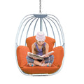 Hanging Egg Chairhammock Swing Chair With Hanging Kit,Orange Orange Rust Resistant Frame Garden & Outdoor Modern Aluminium