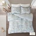 3 Piece Cotton Floral Printed Reversible Duvet Cover Set King Multicolor Polyester