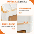 Stackable Plastic Storage Bins With Lids Foldable Storage Boxes With Doors & Wheels, Portable And Lockable Organizer Boxes For Living Room, 80Qt 3 Pack White Plastic