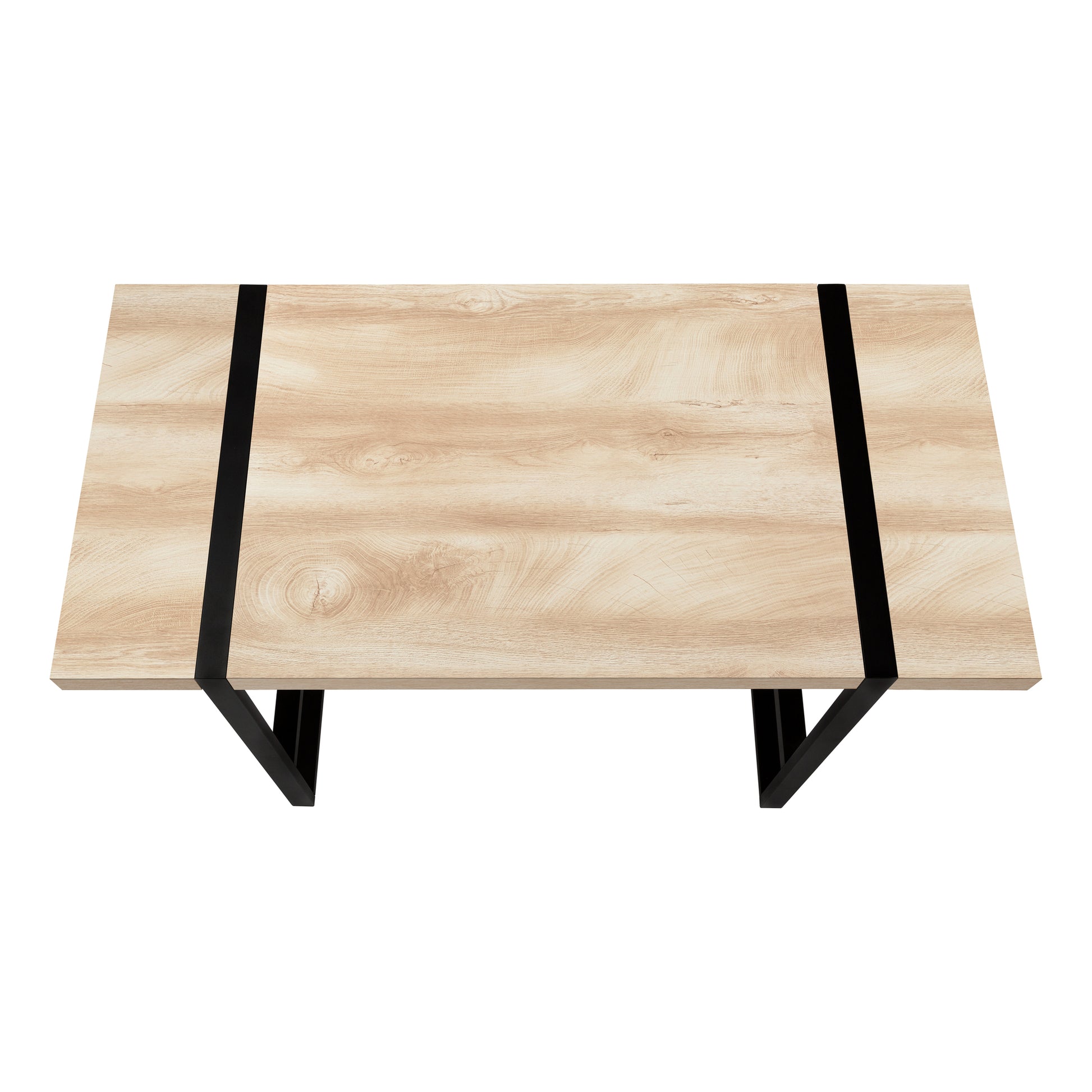 Computer Desk, Home Office, Laptop, 48"L, Work, Natural Laminate, Black Metal, Contemporary, Modern Natural Particle Board