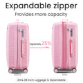 Luggage Sets 4 Piece 14 20 24 28 , Expandable Lightweight Suitcase With 4 Double 360 Degrees Mute Spinner Wheels Pp Materials Durable Tsa Lock Travel Luggage Pink Polypropylene