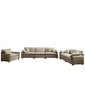 3 Piece Comfortable Oversized Sectional Sofa, One Single Sofa And One 2 Seater Sofa And One 3 Seater Sofa ,Tan Corduroy Deep Seat Sofa Tan Corduroy 6 Seat