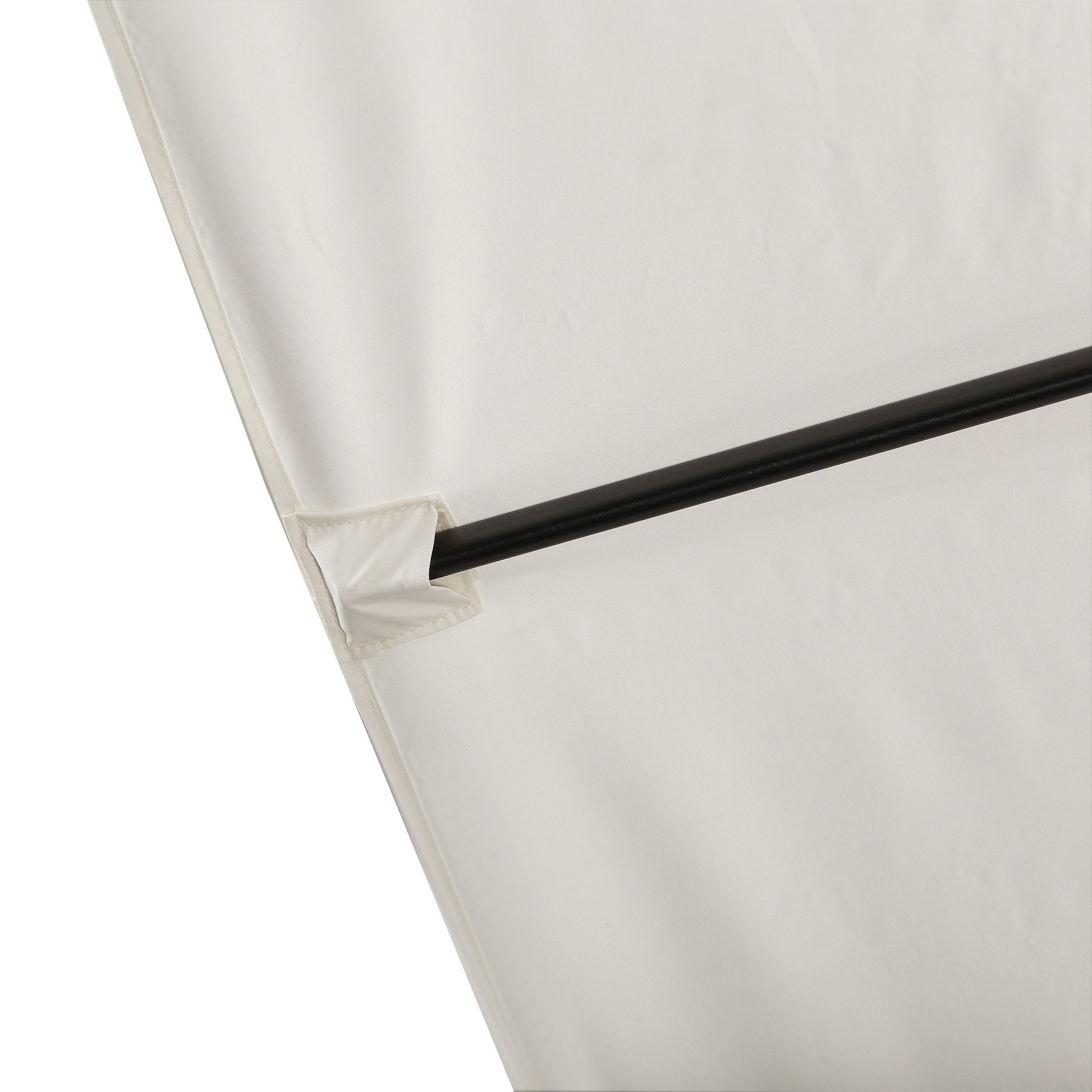 Outsunny 8Ft Cantilever Patio Umbrella, Square Outdoor Offset Umbrella With 360 Rotation, Aluminum Hanging Umbrella With 3 Position Tilt, Crank & Cross Base For Garden, Cream White Off White Steel