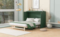 Queen Murphy Bed With Large Drawers,Green Queen Green Plywood