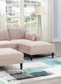 Contemporary 5Pcs Modular Sectional Set One Arm Chairs Armless Chair Ottomans L Shaped Sectional Blush Pink Morgan Fabric Pink Primary Living Space Cushion Back Classic,Contemporary,Modern Modular