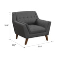 Browning Gray Accent Chair Gray Foam Engineered Wood