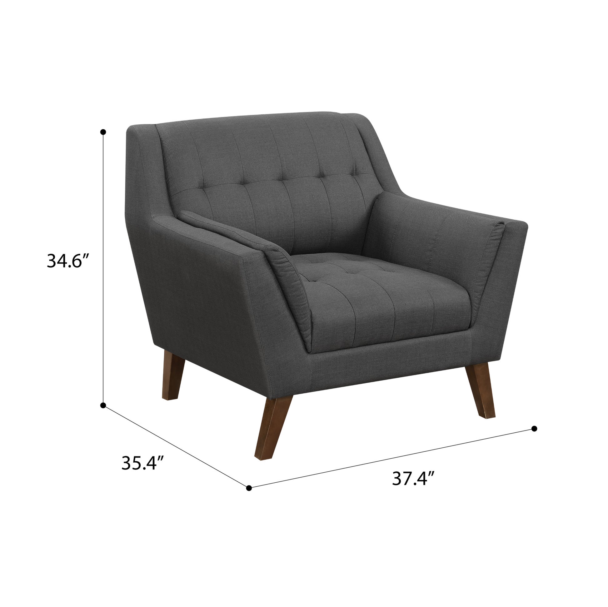 Browning Gray Accent Chair Gray Foam Engineered Wood