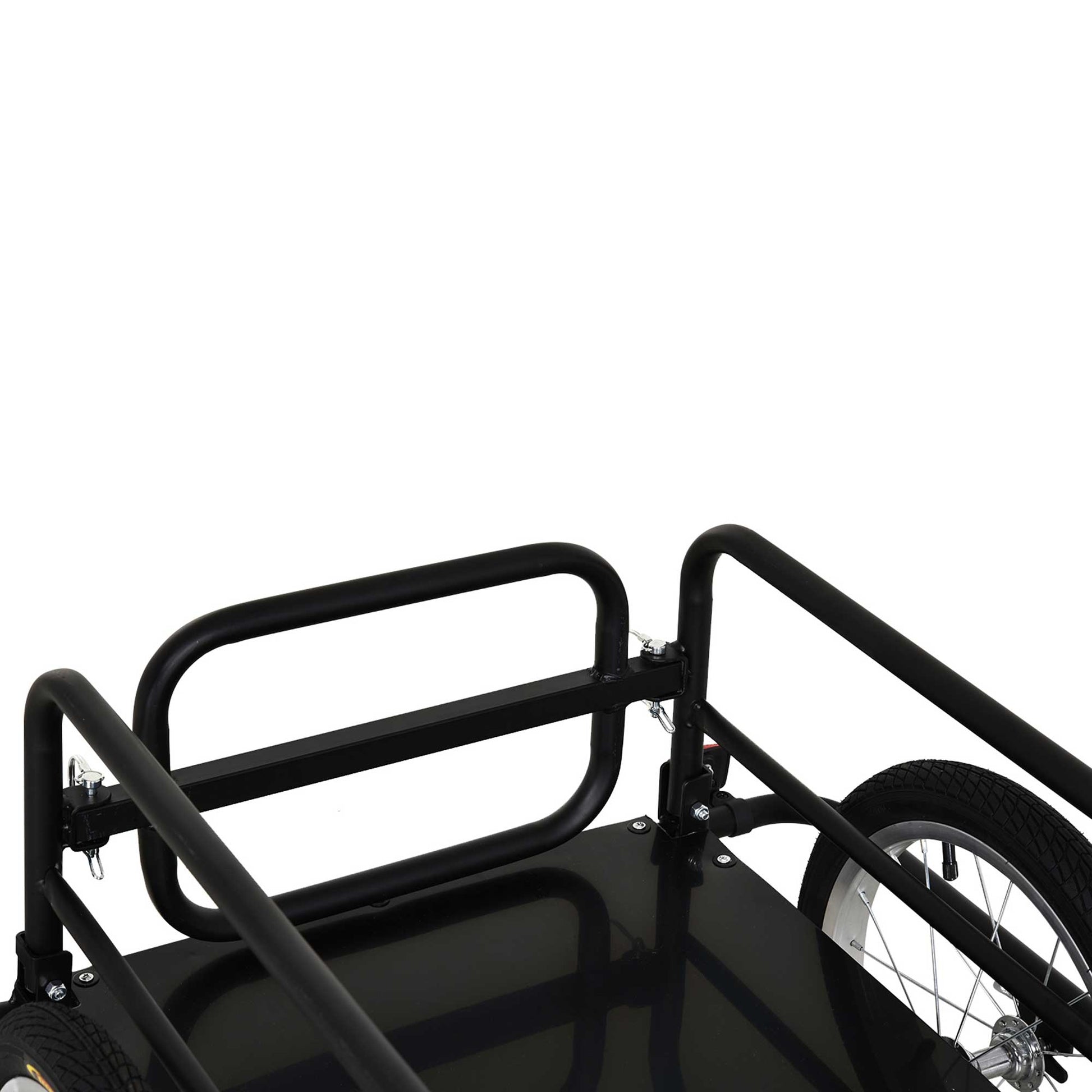 Aosom Bike Cargo Trailer For Hefty Loads, Foldable Compact Storage, Universal Hitch, Bike Wagon Bike Trailer Bicycle Cargo Trailer Bike Attachment With 16" Wheels, Heavy Duty, Black Black Steel