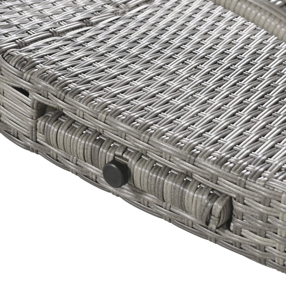 K&K 80'' Outdoor Wicker Chaise Lounge Chairs Set Of 2, Patio Rattan Reclining Chair Pull Out Side Table Adjustable Backrest Ergonomic Wave Design Pool Sunbathing Recliners, Grey No Lounge Grey Seats