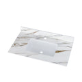 37 Inch Marble Vanity Top, Bathroom Vanity Top With Undermount Rectangular Middle Sink And 4