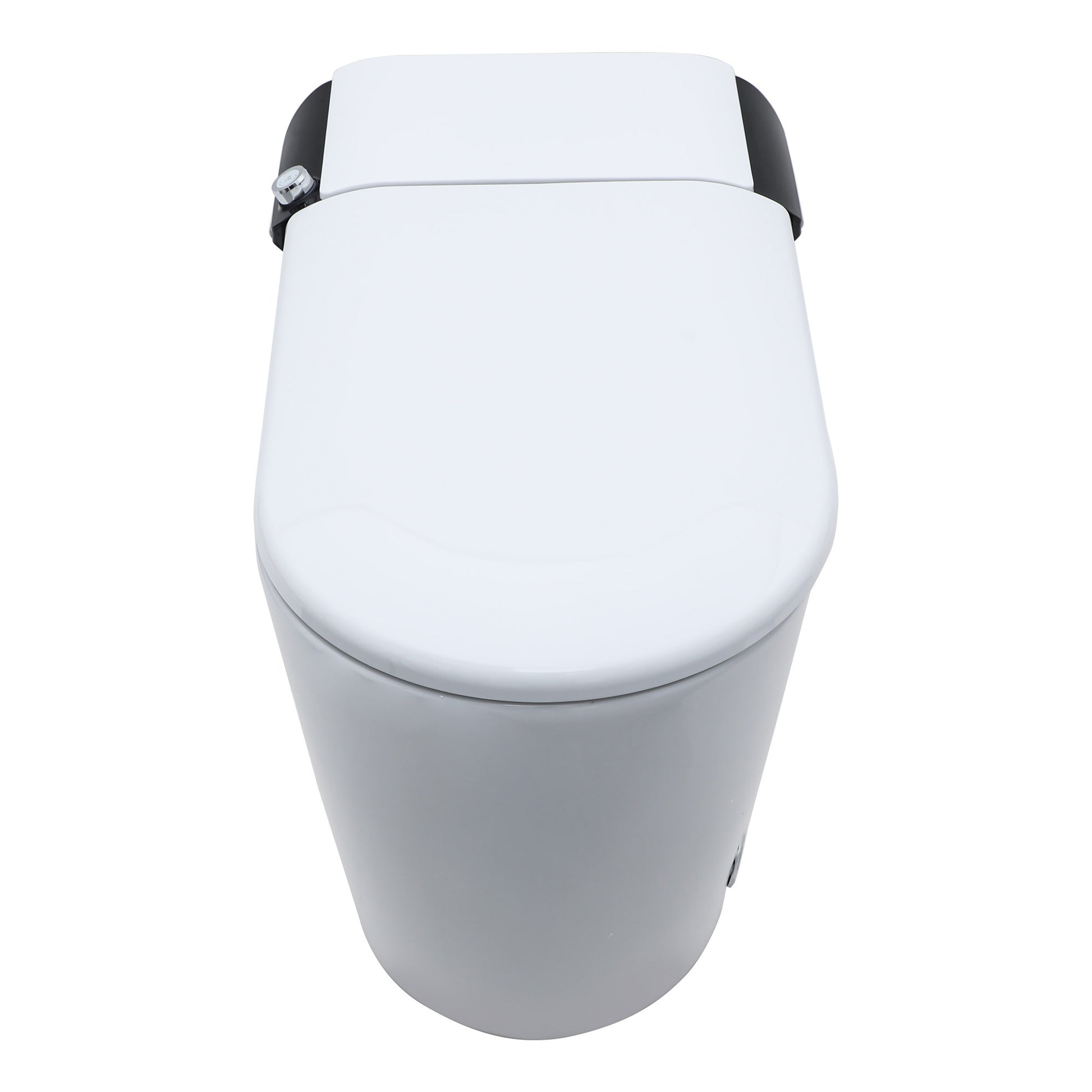 Smart Toilet With Bidet Built In, Auto Open & Close, Elongated Heated Seat, Foot Sensor Flush, Led Display, Warm Water Wash, Dryer, Night Light White Ceramic