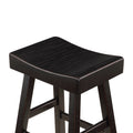 Transitional Design Counter Height Stools Set Of 2Pcs, Black Finish Solid Rubberwood Furniture Black Dining Room Transitional Set Of 2 Solid Wood