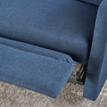 Recliner Chair Double Seats Navy Blue Fabric