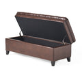 Juliana Storage Ottoman Brown Pu