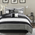 7 Piece Comforter Set Grey King King Grey Polyester