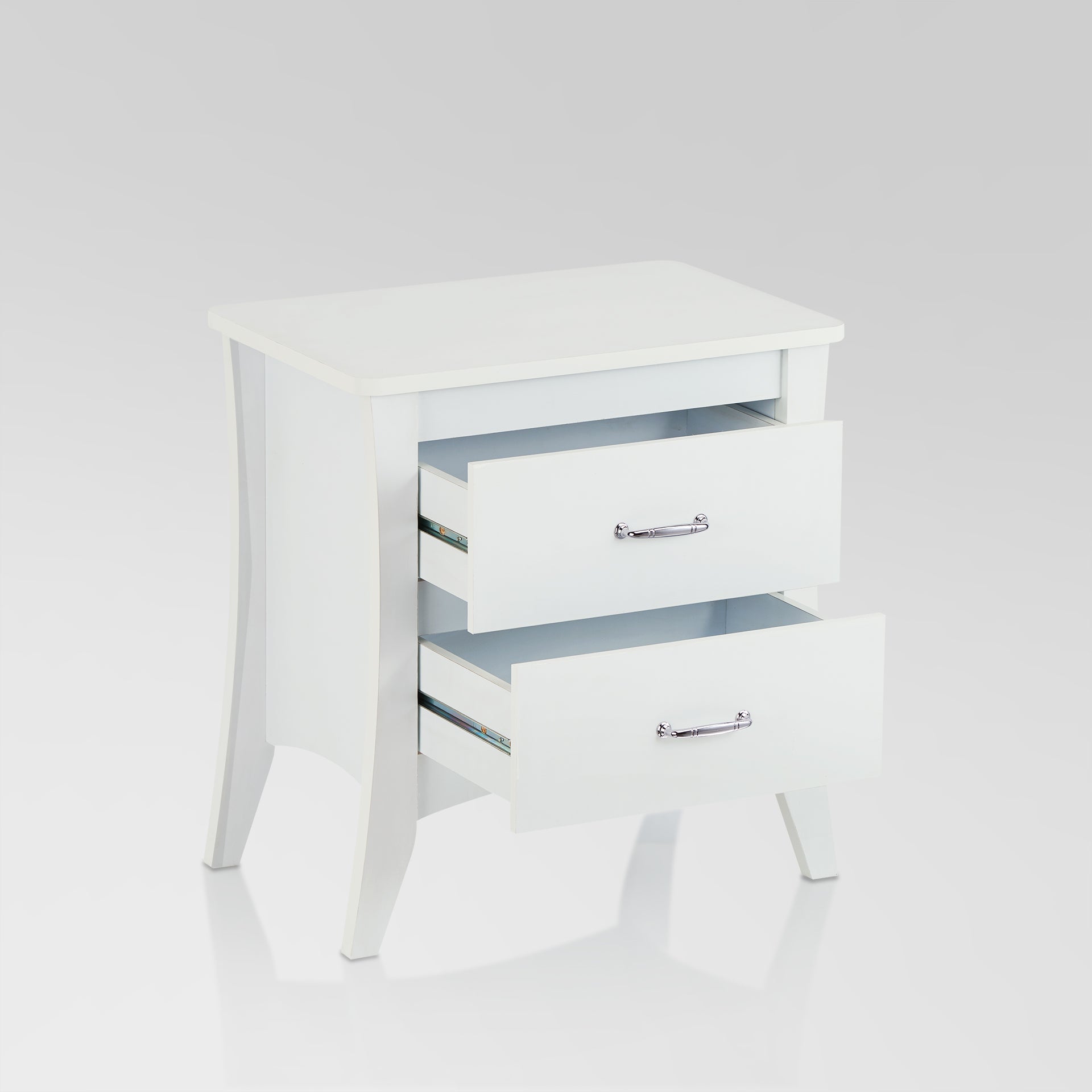 Babb White Finish Accent Table White Mdf,Synthetic Wood