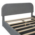 Teddy Fleece Queen Size Upholstered Platform Bed With Hydraulic Storage System, Gray Queen Gray Teddy