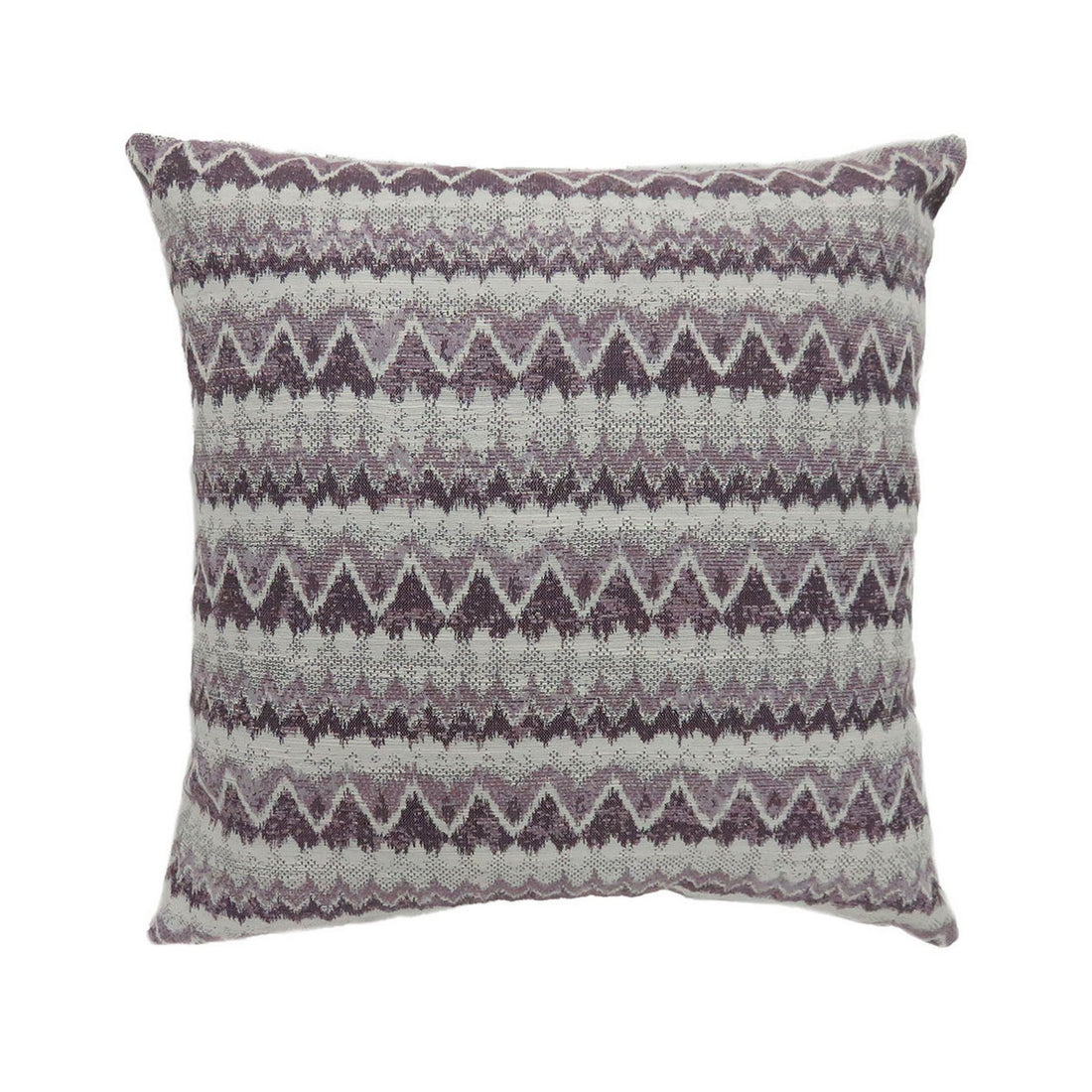 Contemporary Style Horizontally Zigzag Designed Set Of 2 Throw Pillows, Purple Purple Polyester