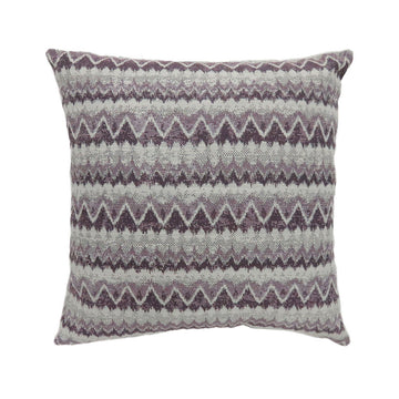 Contemporary Style Horizontally Zigzag Designed Set Of 2 Throw Pillows, Purple Purple Polyester